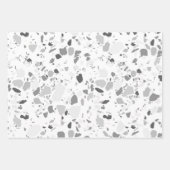 Graustufen Terrazzo Handmade Pattern Geschenkpapier Set (Vorderseite 2)