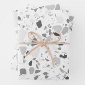 Graustufen Terrazzo Handmade Pattern Geschenkpapier Set (Beispiel)