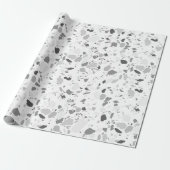Graustufen-Terrazzo-Papier Geschenkpapier (Ungerollt)