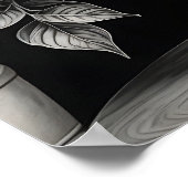 Graustufen-Topf-Pflanze mit riesigen Blätter Poster (Ecke)