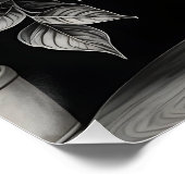 Graustufen-Topf-Pflanze mit riesigen Blätter Poster (Ecke)