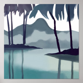 Graustufen versteckte Lagune Poster