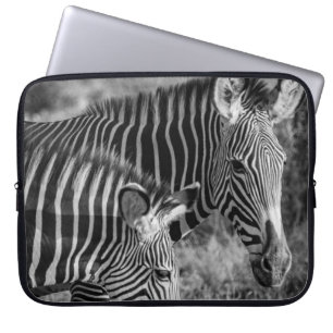 GRAUSTUFENFOTO VON ZEBRAS LAPTOPSCHUTZHÜLLE