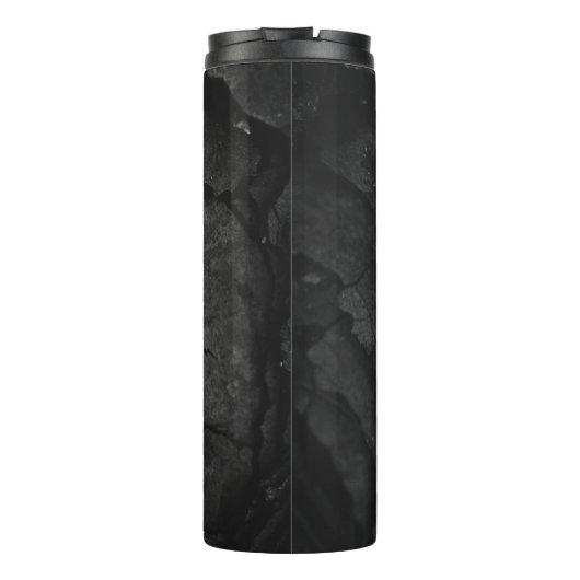 Graustufenfotografie Thermosbecher (Rückseite)