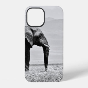 GRAUSTUFENFOTOGRAFIE VON ELEFANTEN iPhone 12 HÜLLE
