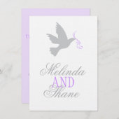 Grautaube lila Band formale Hochzeit RSVP Einladung (Vorne/Hinten)