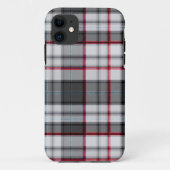 Grautexturierte Tartan kariert Case-Mate iPhone Hülle (Rückseite)