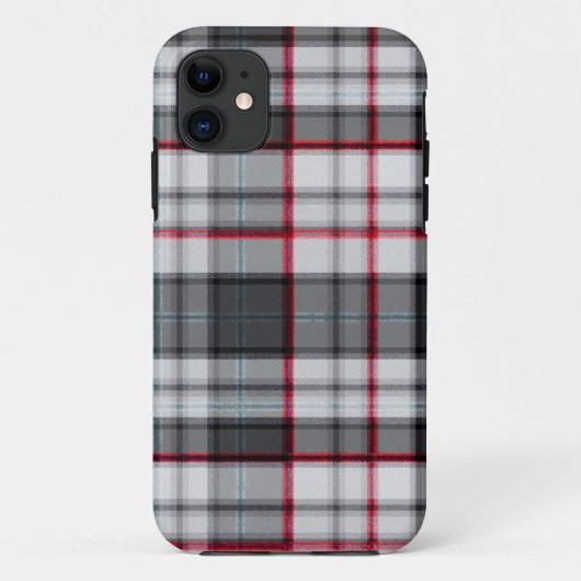 Grautexturierte Tartan kariert Case-Mate iPhone Hülle (Rückseite)