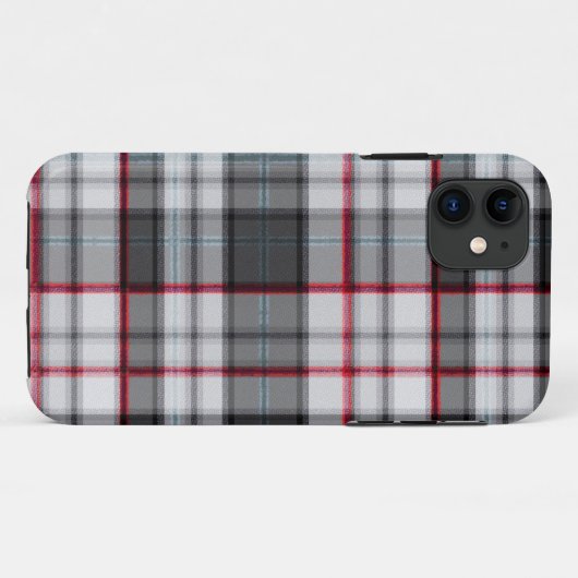 Grautexturierte Tartan kariert Case-Mate iPhone Hülle (Rückseite (Horizontal))