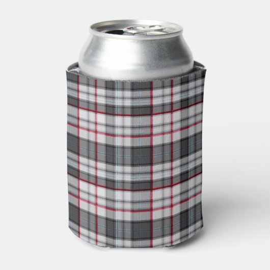 Grautexturierte Tartan kariert Dosenkühler (Kanne Vorderseite)