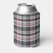 Grautexturierte Tartan kariert Dosenkühler (Kanne Rückseite)