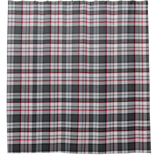 Grautexturierte Tartan kariert Duschvorhang (Vorderseite)