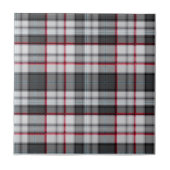 Grautexturierte Tartan kariert Fliese (Vorderseite)