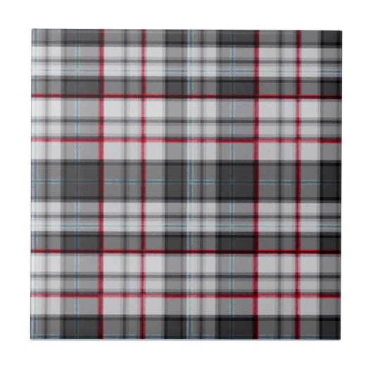 Grautexturierte Tartan kariert Fliese (Vorderseite)