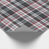 Grautexturierte Tartan kariert Geschenkpapier (Ecke)