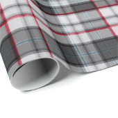 Grautexturierte Tartan kariert Geschenkpapier (Rolleneckpunkt)