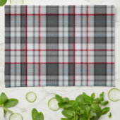 Grautexturierte Tartan kariert Geschirrtuch (Gefaltet)