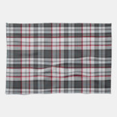 Grautexturierte Tartan kariert Geschirrtuch (Horizontal)