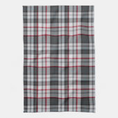 Grautexturierte Tartan kariert Geschirrtuch (Vertikal)