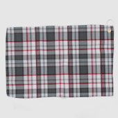 Grautexturierte Tartan kariert Golfhandtuch (Horizontal)