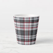 Grautexturierte Tartan kariert Milchtasse (Vorderseite)