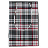 Grautexturierte Tartan kariert Mittlere Geschenktüte (Vorderseite)