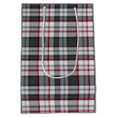 Grautexturierte Tartan kariert Mittlere Geschenktüte (Rückseite)