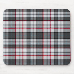 Grautexturierte Tartan kariert Mousepad