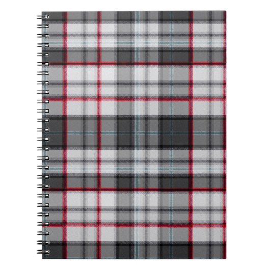 Grautexturierte Tartan kariert Notizblock (Vorderseite)