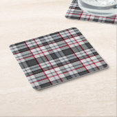 Grautexturierte Tartan kariert Rechteckiger Pappuntersetzer (angewinkelt)