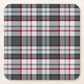 Grautexturierte Tartan kariert Rechteckiger Pappuntersetzer (Vorderseite)