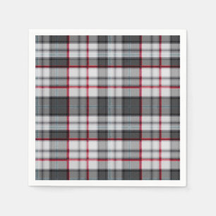 Grautexturierte Tartan kariert Serviette