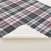 Grautexturierte Tartan kariert Sherpadecke (3/4)
