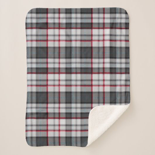 Grautexturierte Tartan kariert Sherpadecke (Vorderseite)