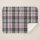 Grautexturierte Tartan kariert Sherpadecke (Vorderseite (Horizontal))