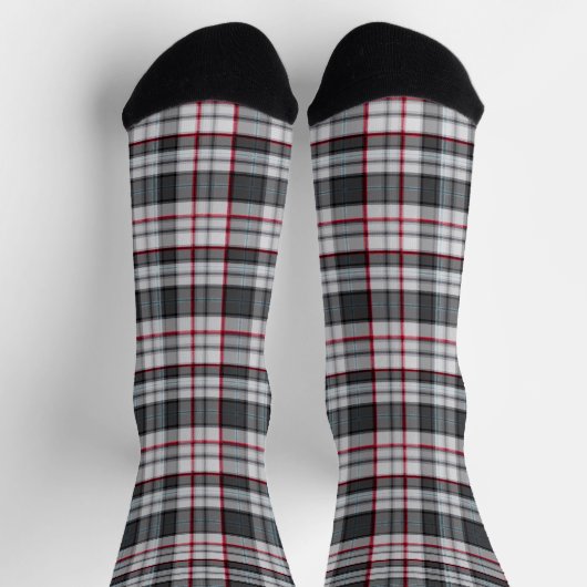 Grautexturierte Tartan kariert Socken (Oben)