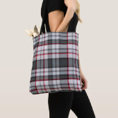 Grautexturierte Tartan kariert Tasche (Von Nahem)