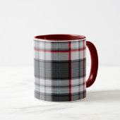 Grautexturierte Tartan kariert Tasse (VorderseiteRechts)