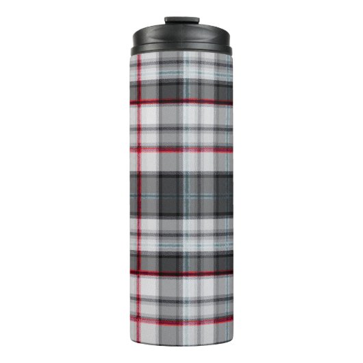 Grautexturierte Tartan kariert Thermosbecher (Vorderseite)