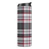 Grautexturierte Tartan kariert Thermosbecher (Nach links gedreht)