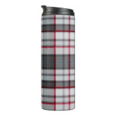 Grautexturierte Tartan kariert Thermosbecher (Nach rechts gedreht)