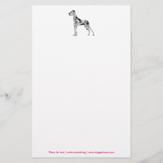 Grautiger Doggensilhouette Briefpapier (Vorderseite)