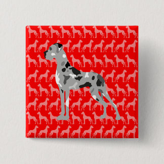 Grautiger Doggensilhouette Button