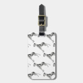 Grautiger Doggensilhouette Gepäckanhänger (Vorderseite vertikal)