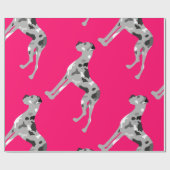 Grautiger Doggensilhouette Geschenkpapier (Flach)