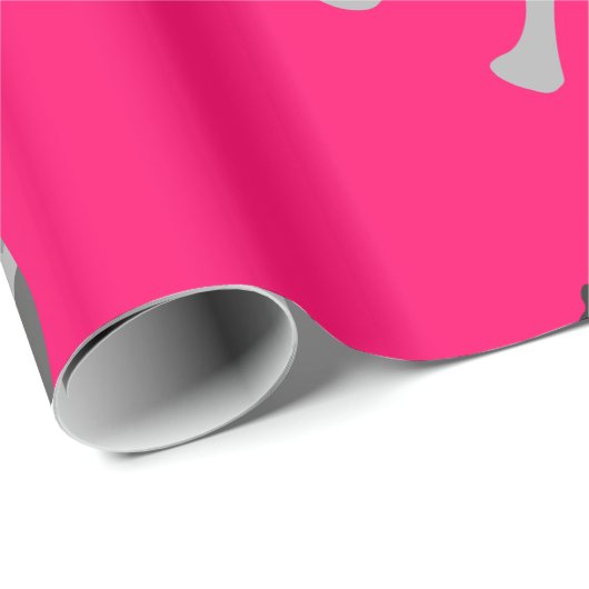 Grautiger Doggensilhouette Geschenkpapier (Rolleneckpunkt)