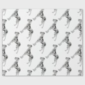 Grautiger Doggensilhouette Geschenkpapier (Flach)