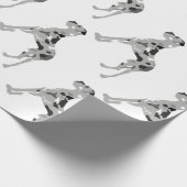 Grautiger Doggensilhouette Geschenkpapier (Ecke)