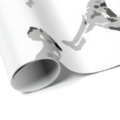 Grautiger Doggensilhouette Geschenkpapier (Rolleneckpunkt)