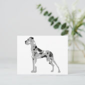 Grautiger Doggensilhouette Postkarte (Stehend Vorderseite)